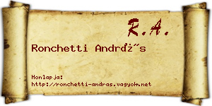 Ronchetti András névjegykártya