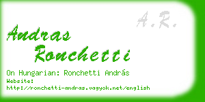 andras ronchetti business card