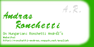 andras ronchetti business card